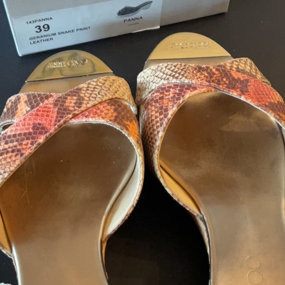 Jimmy Choo Geranium Snake Print leather Panna size 39 - Picture 12 of 14
